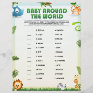 Baby Around The World [Animal Theme] Custom Letterhead