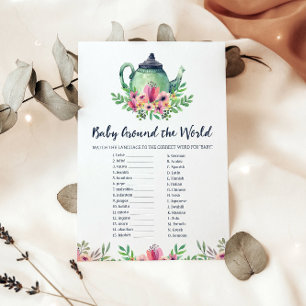 Baby Around the World Baby Shower Game Card