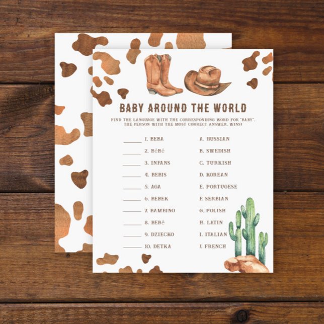 Baby Around the world - Cowboy Baby Shower (Creator Uploaded)