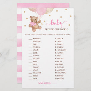 Baby Around The World Game Teddy Bear 