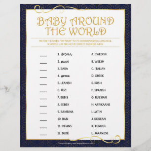 Baby Around The World [Golden Blue] Custom Letterhead