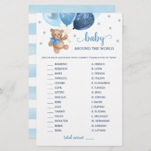 Baby Around The World Race Game Teddy Bear 