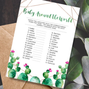 Baby Around the World Shower Game Card