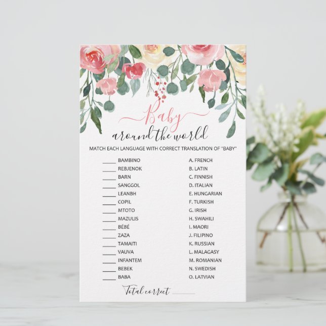 Baby Around the World with Answers Baby Shower (Standing Front)