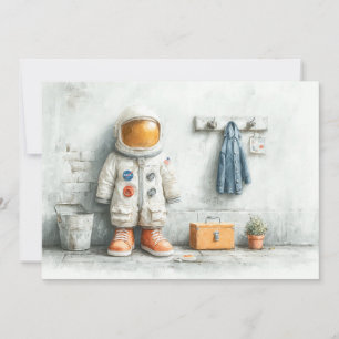 Baby Astronaut 1st Birthday Party Invitation
