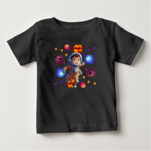 Baby Astronaut Exploring Colourful Planet Galaxy T-Shirt