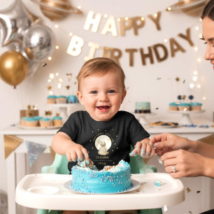 Baby Astronaut First Birthday Moon Stars Graphic  T-Shirt