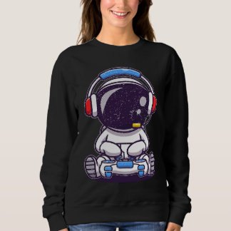 Baby Astronaut Playing Video Games Sweatshirt