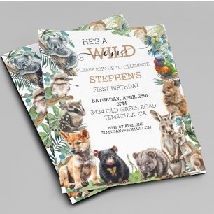 Baby Australian Animal Wild One Birthday Kangaroo