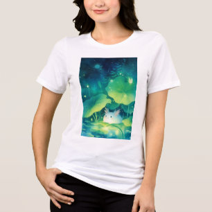 Baby Axolotl Flower Pond Tri-Blend Shirt