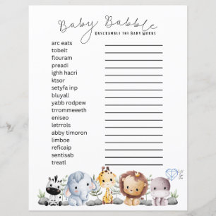 Baby Babble - Baby Themed Word Scramble