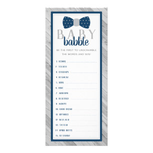Baby Babble Word Scramble Baby Shower Game Rack Card