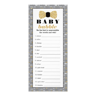 Baby Babbly Word Scramble Game, Bow Tie Rack Card