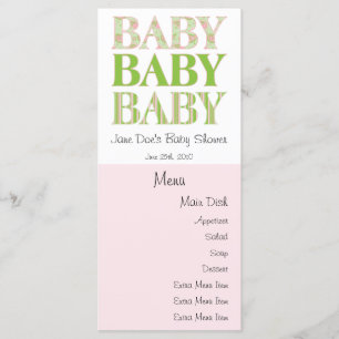 Baby, Baby, Baby Menu Card