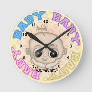 Baby Baby Face Round Clock