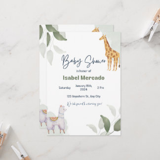 Baby Baby Shower Invitation - Safari Animals