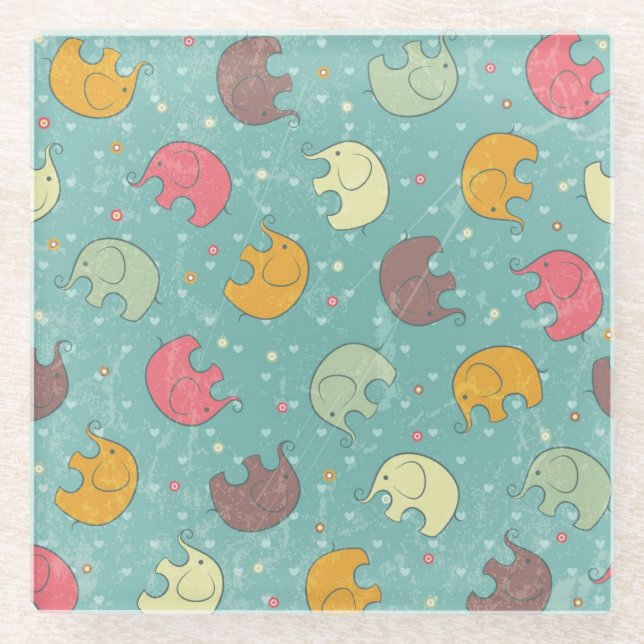 baby background glass coaster (Front)