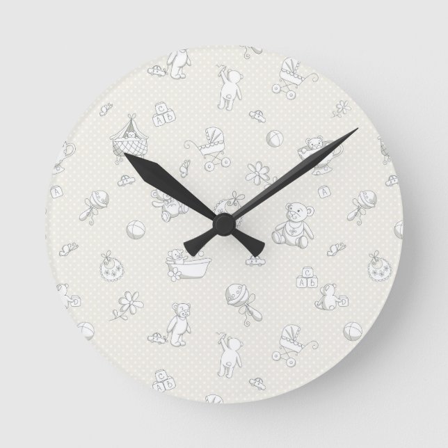 Baby background round clock (Front)