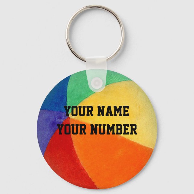 Baby Ball Keychain ID Tag YOUR NAME & Number (Front)
