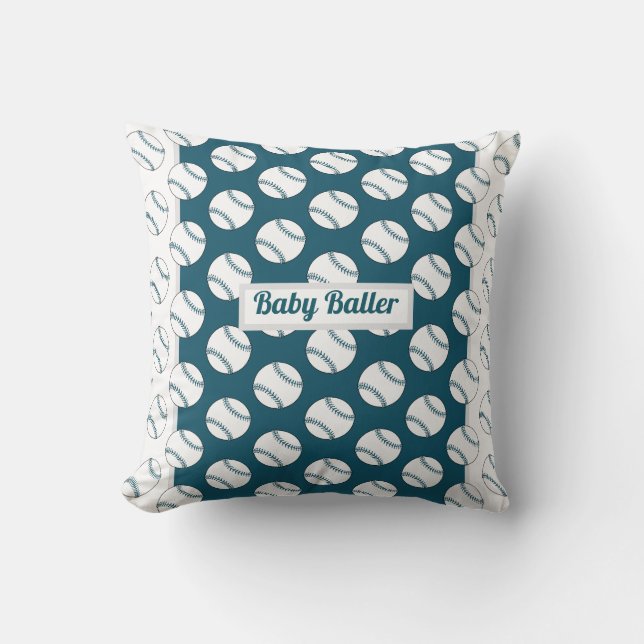 Baby Baller Baby Throw Pillow (Front)