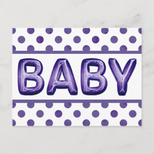 Baby Balloon Royal Violet Purple Baby Shower Postcard