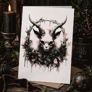 Baby Baphomet Gothic Occult Christmas Holiday Card