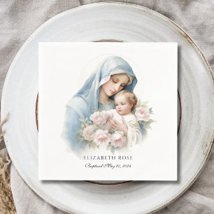 Baby Baptism Christening Mary and Jesus Napkin