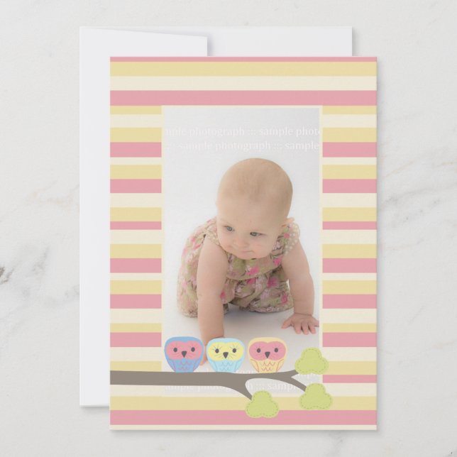 Baby Baptism Christening Pink Dolphin Photo Invite (Front)