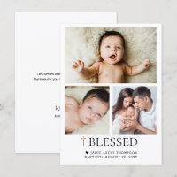Baby Baptism Custom Photos Gold Cross Blessed