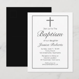 Baby Baptism Minimalist Modern Simple Elegant Postcard