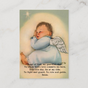 Baby Baptismal Remembrance  Angel Prayer Holy Card