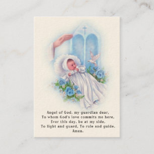 Baby Baptismal Remembrance  Angel Prayer Holy Card
