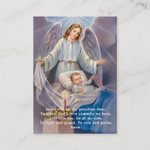 Baby Baptismal Remembrance  Angel Prayer Holy Card