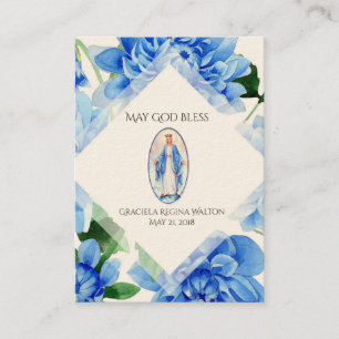 Baby Baptismal Remembrance  Virgin Mary Holy Card