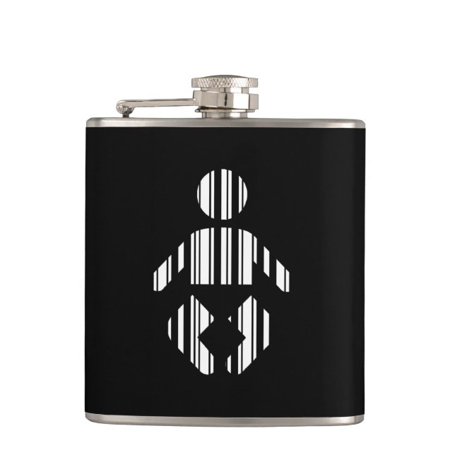 BABY BAR CODE Toddler Barcode Pattern Design Hip Flask (Front)