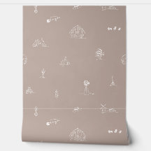 Baby Barnyard Minimalist Wallpaper