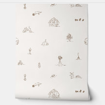 Baby Barnyard Minimalist Wallpaper