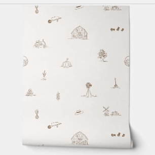 Baby Barnyard Minimalist Wallpaper