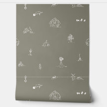 Baby Barnyard Minimalist Wallpaper