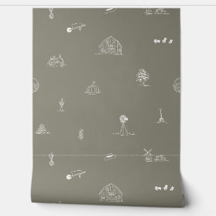 Baby Barnyard Minimalist Wallpaper