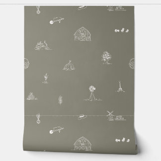 Baby Barnyard Minimalist Wallpaper