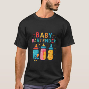 Baby Bartender Milk Bottle Funny New Mum Mothe Nur T-Shirt