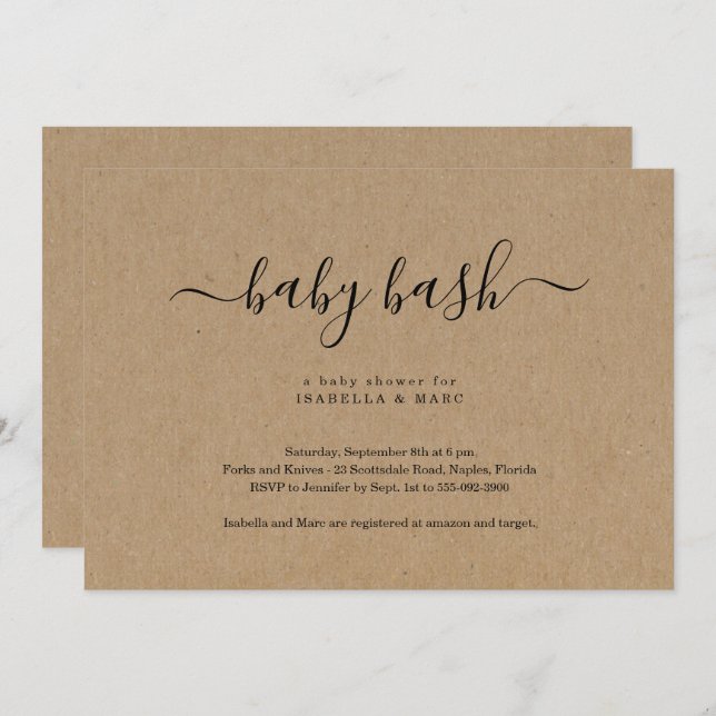 Baby Bash Baby Shower Invitation (Front/Back)