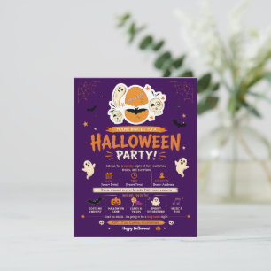 Baby Bat Trick or Treat Halloween Invitation