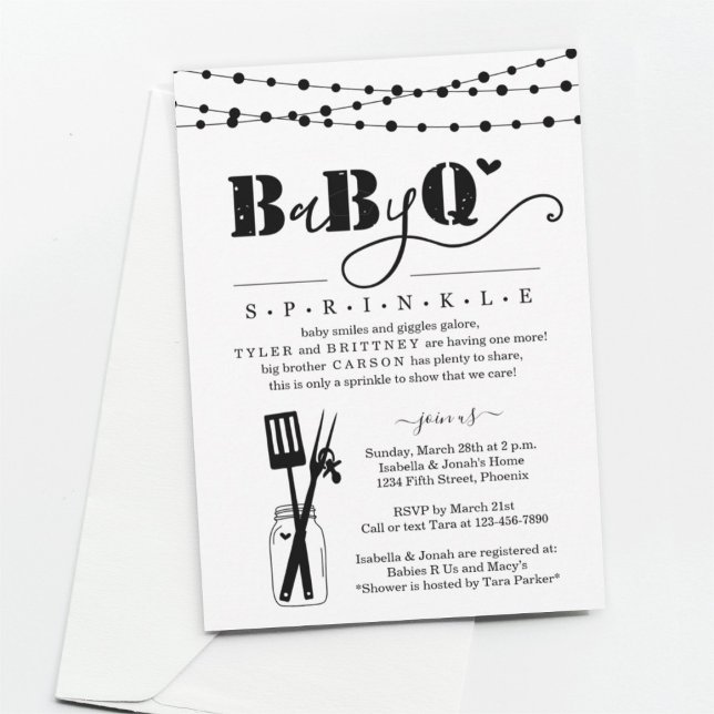Baby BBQ - Baby Sprinkle Baby Q BaByQ Barbeque Invitation (Creator Uploaded)