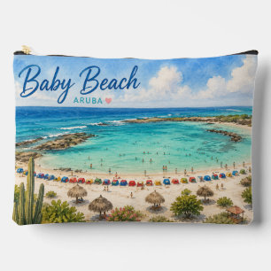 Baby Beach Aruba Caribbean Travel souvenir Accessory Pouch