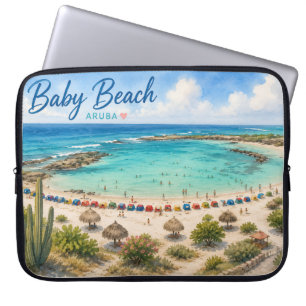 Baby Beach Aruba Caribbean Travel souvenir Laptop Sleeve