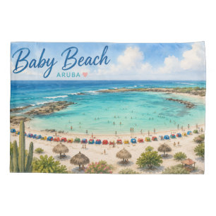 Baby Beach Aruba Caribbean Travel souvenir Pillowcase