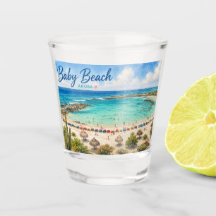 Baby Beach Aruba Caribbean Travel souvenir Shot Glass