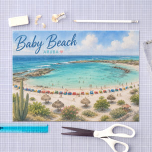 Baby Beach Aruba Caribbean Travel souvenir Tissue Paper